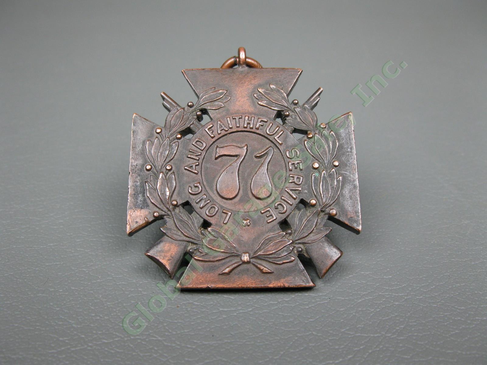 US Spanish American War 71st Infantry Long Faithful Service Medal Dieges Clust