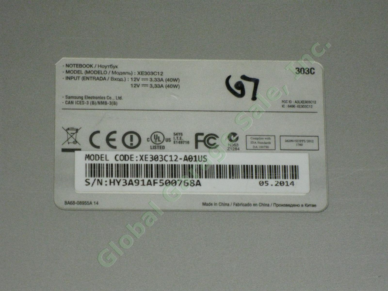 5 Samsung Chromebook 303C Laptop Computers Lot 11.6" 1.7GHz 2GB 16GB XE303C12 7