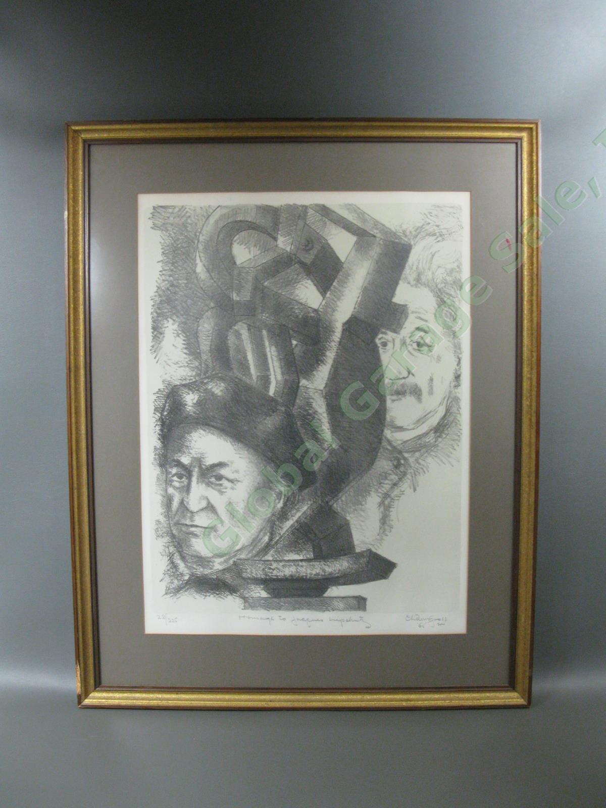 Chaim Gross Original Signed Print Homage To Jacques Lipchitz Einstein 28/225 NR
