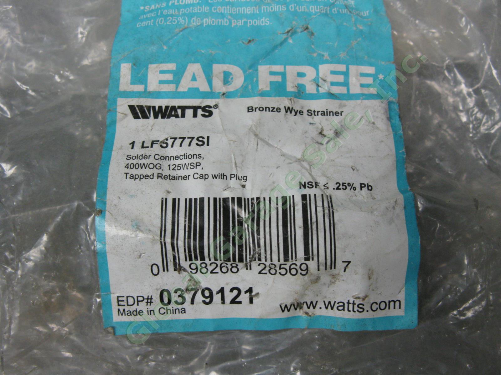 NEW Watts 1" LFS777SI Bronze Wye Strainer Lead-Free Pipe Connection Solder End 1