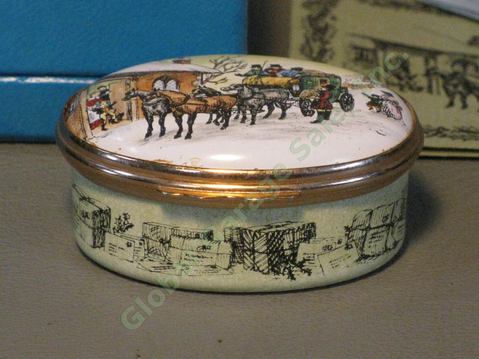 Limited Edition 1977 Halcyon Days Delivering Christmas Mail Enamel Trinket Box 2