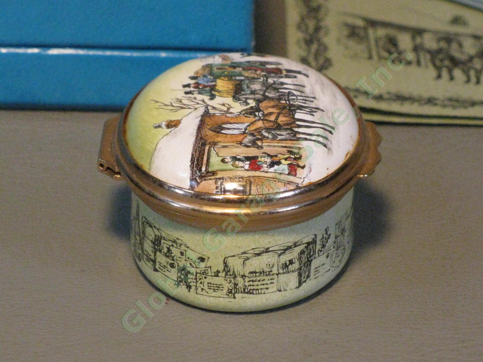 Limited Edition 1977 Halcyon Days Delivering Christmas Mail Enamel Trinket Box 5