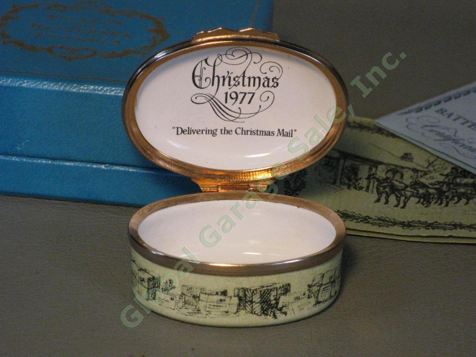 Limited Edition 1977 Halcyon Days Delivering Christmas Mail Enamel Trinket Box 6