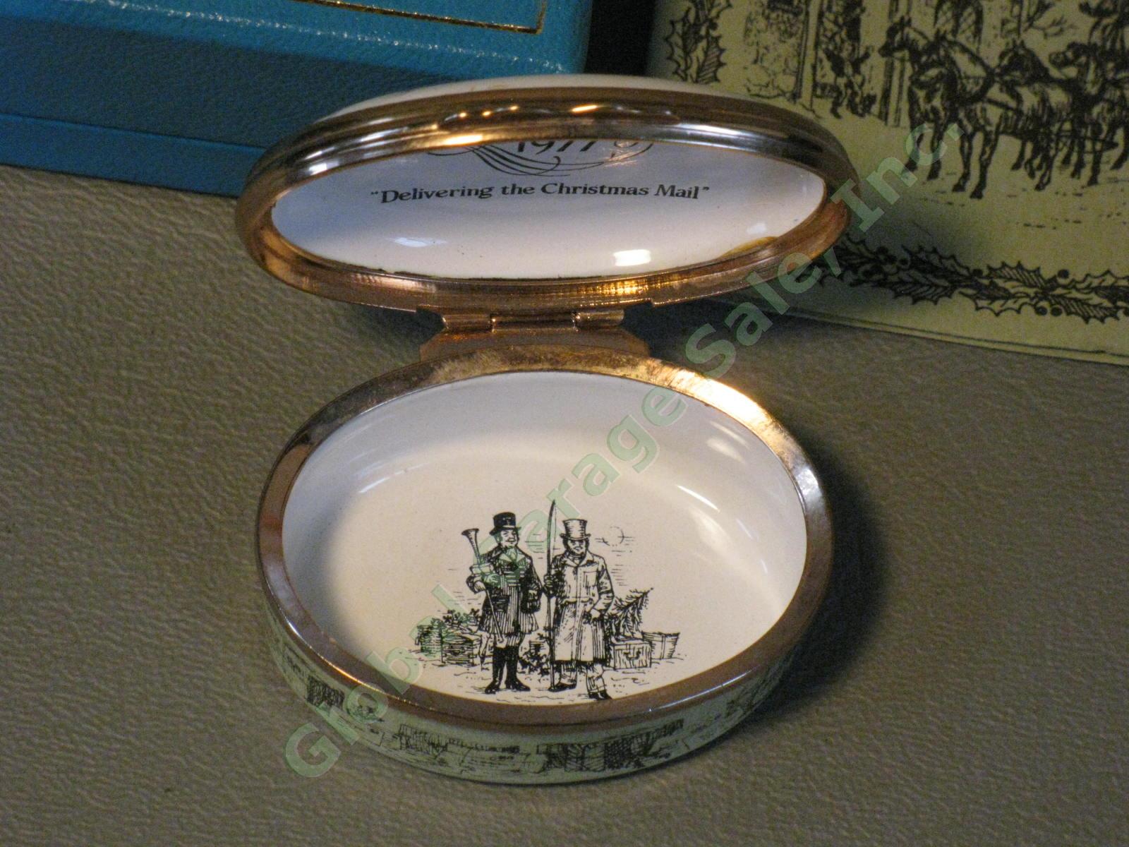 Limited Edition 1977 Halcyon Days Delivering Christmas Mail Enamel Trinket Box 7