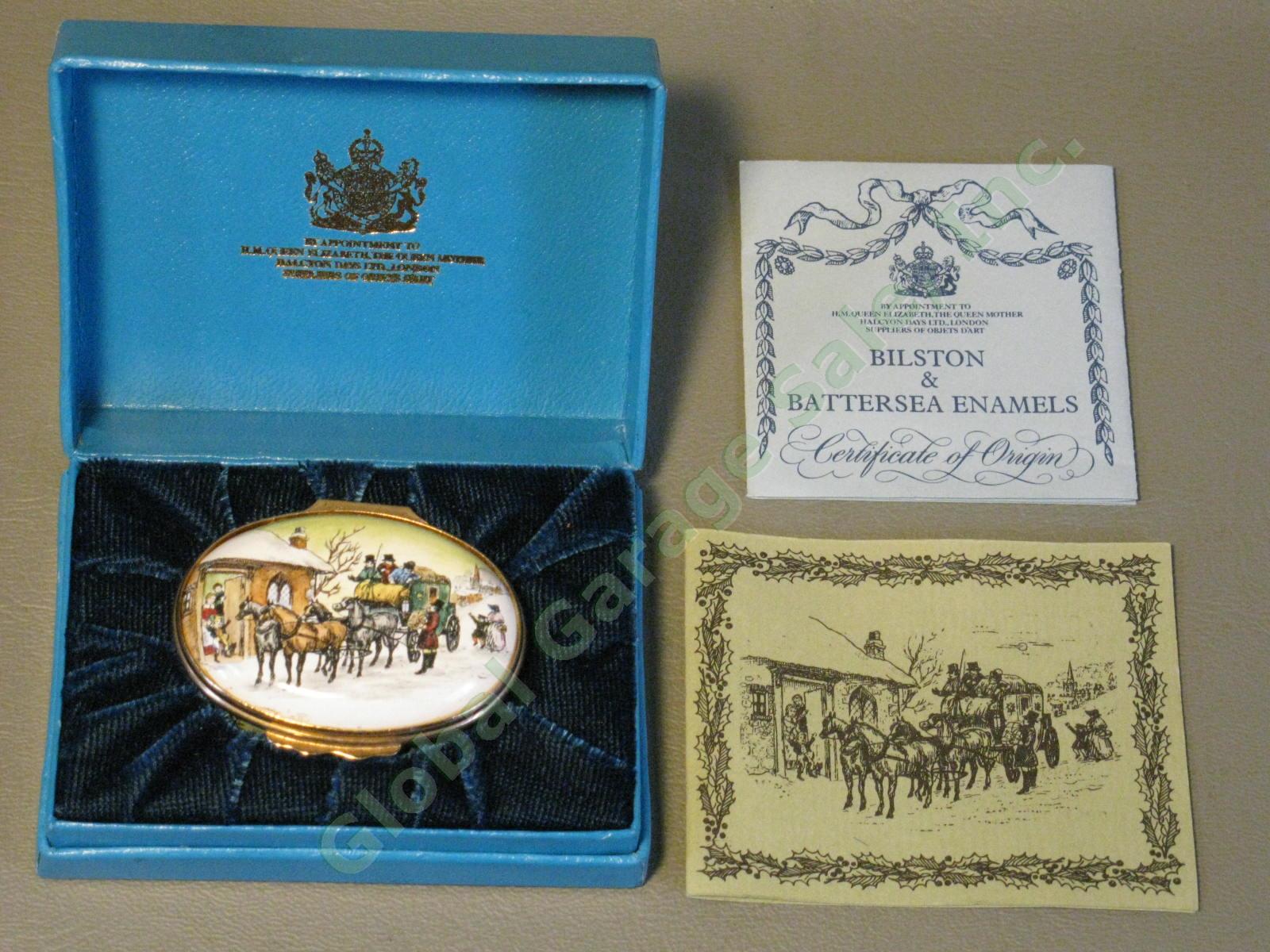Limited Edition 1977 Halcyon Days Delivering Christmas Mail Enamel Trinket Box 9