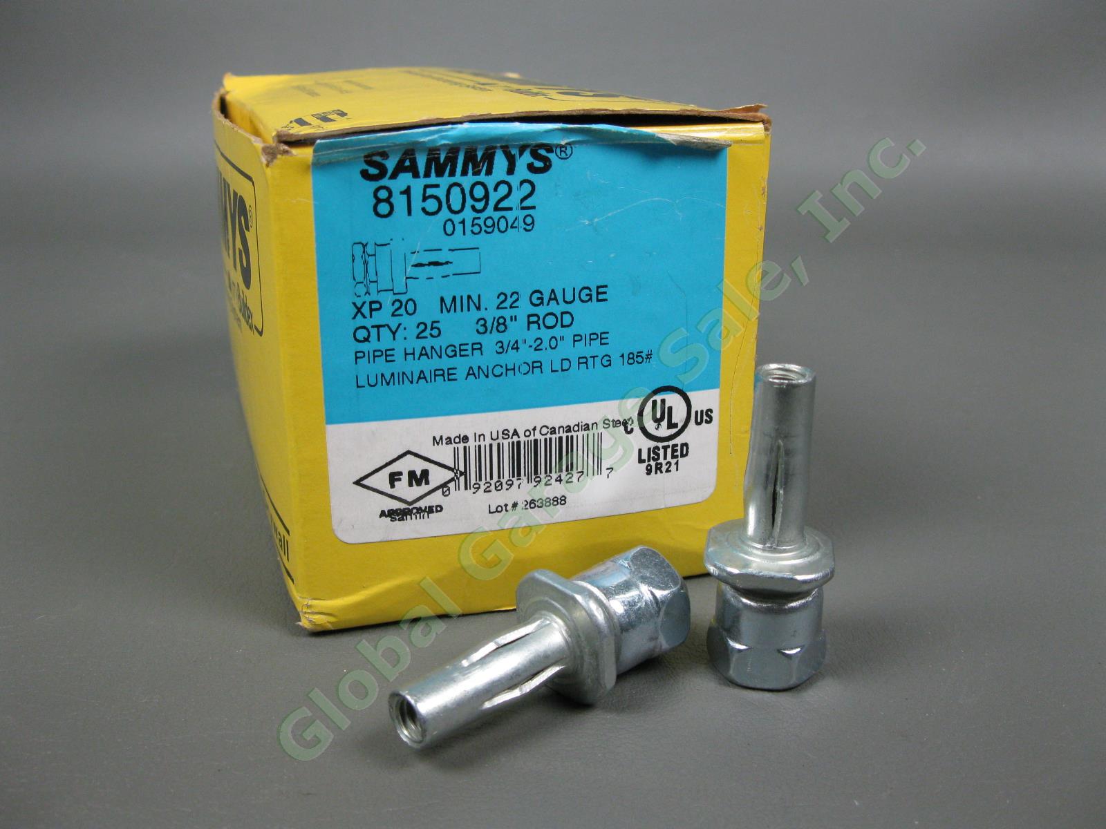 25 Sammys 8150922 3/8"-16 Vertical Threaded Rod Hanger Luminaire Anchor 185#