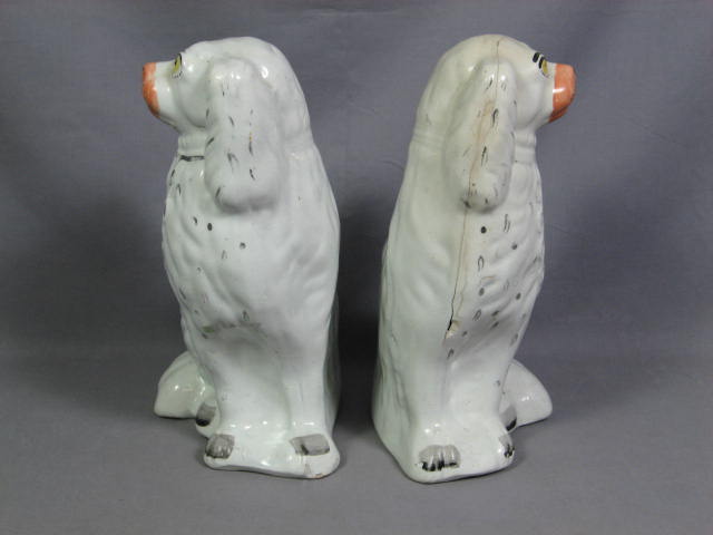 2 Antique Vintage 1920s Porcelain Dog Figurines 9.5" NR 6