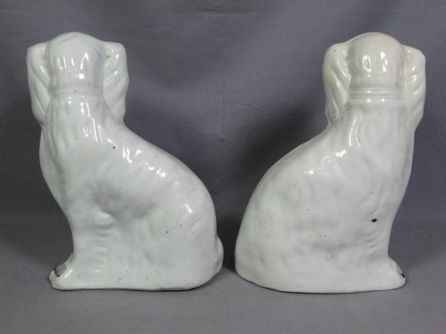 2 Antique Vintage 1920s Porcelain Dog Figurines 9.5" NR 7