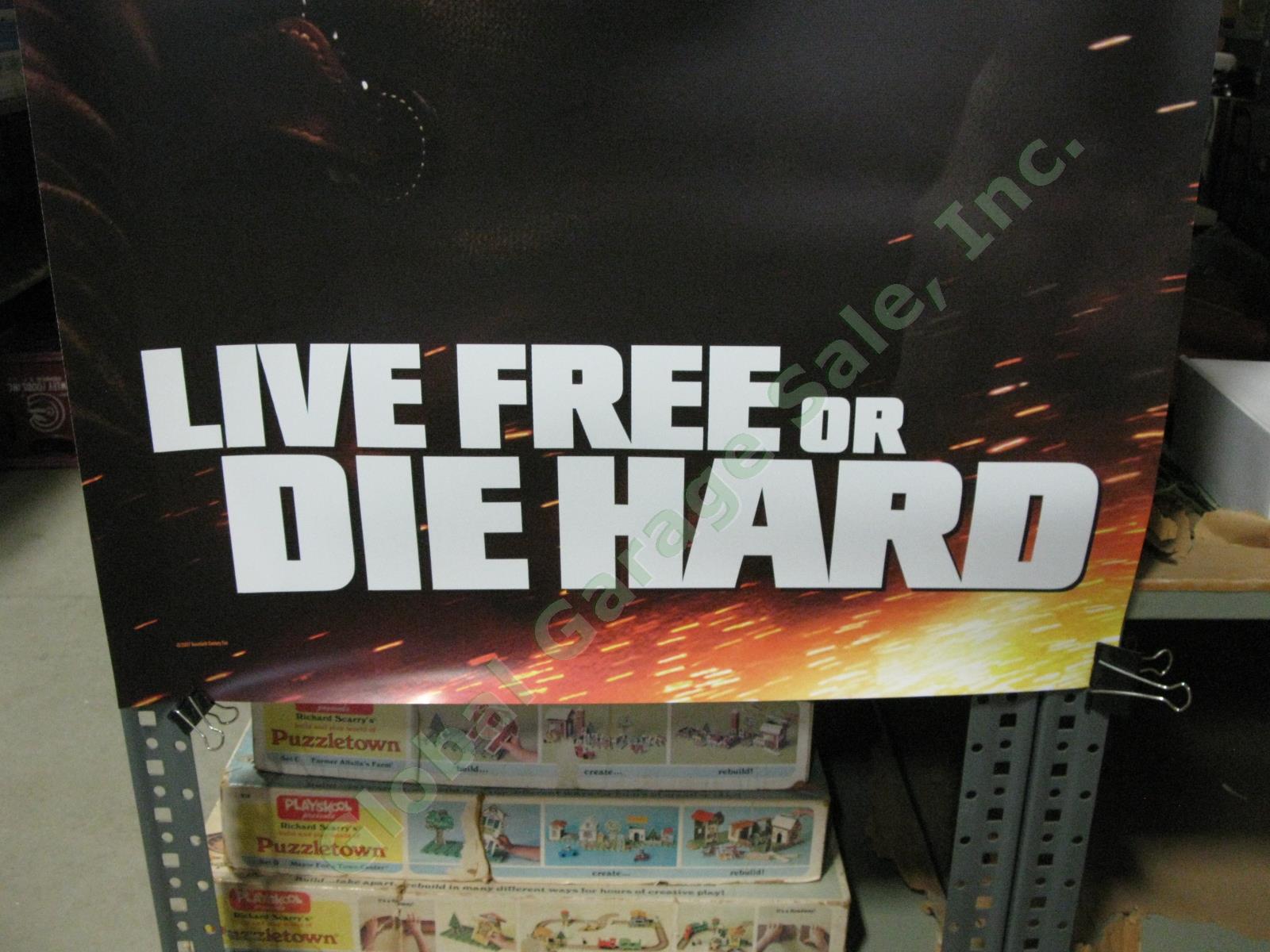 Live Free Or Die Hard Original 50" Movie Theater Bus Shelter Poster Bruce Willis 1