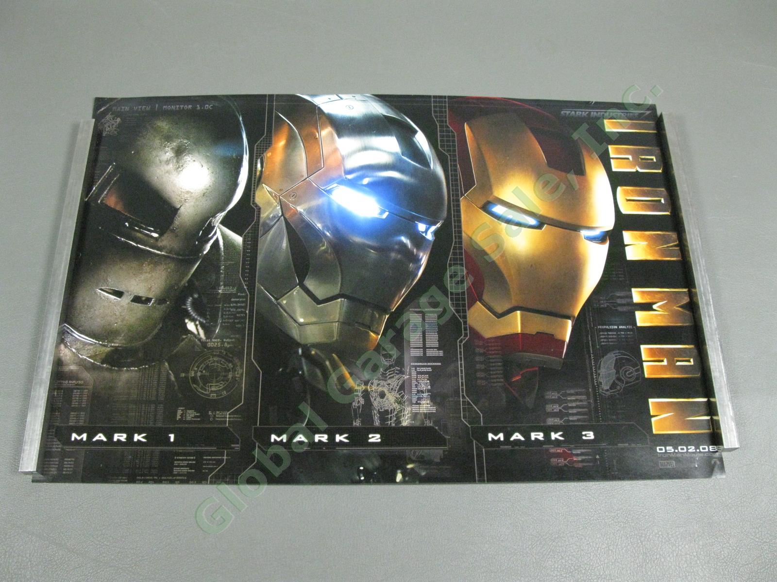 Rare Original 2008 Iron Man Movie Theater 20" Lobby Card MCU Mark 1 2 3 Stark