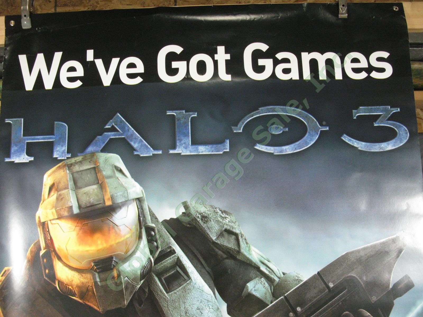 HUGE RARE Halo 3 Master Chief Xbox Video Game Original Store Promo Poster Banner 1