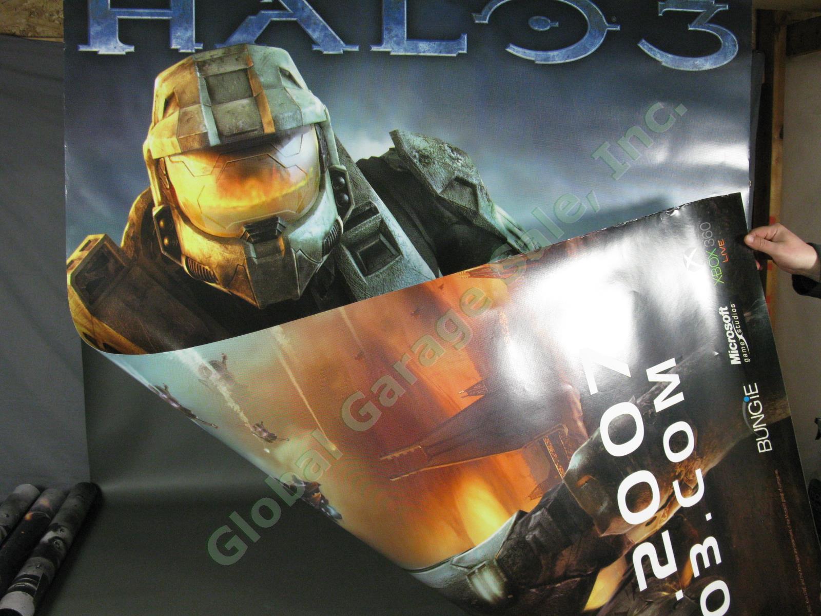 HUGE RARE Halo 3 Master Chief Xbox Video Game Original Store Promo Poster Banner 7