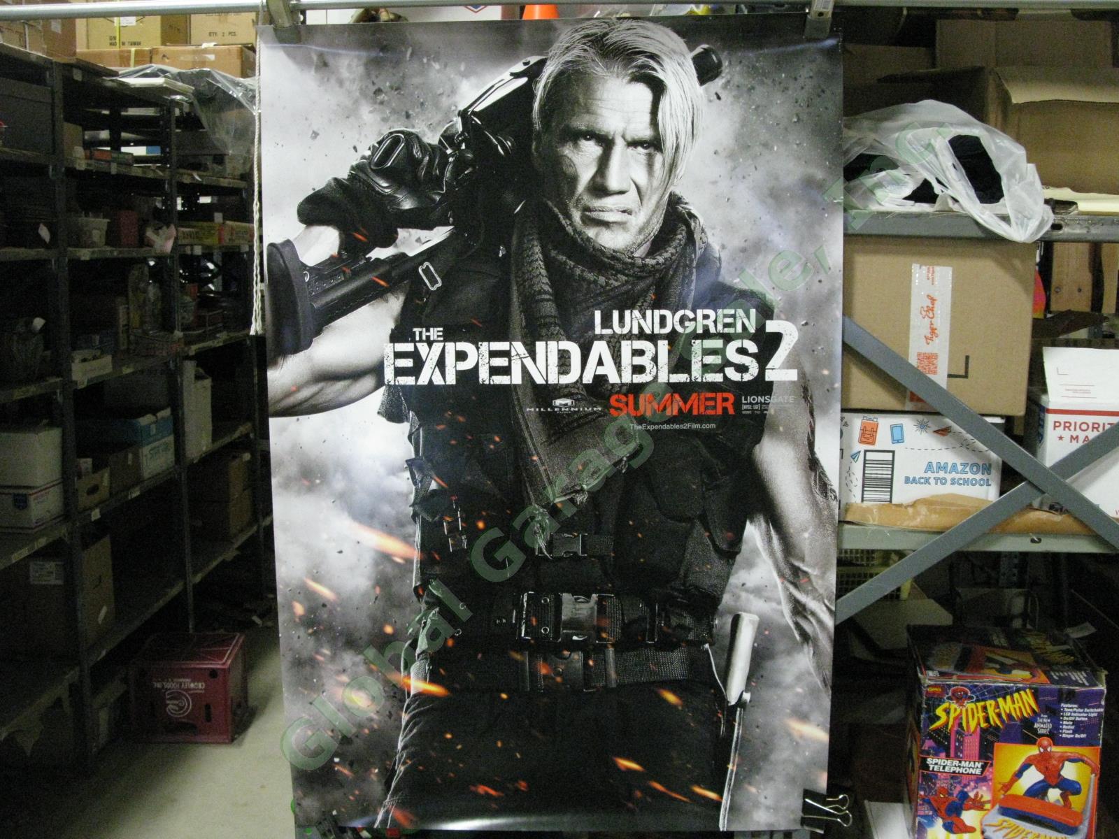 Expendables 2 Dolph Lundgren Gunner Original Movie Theater Lobby Display Poster