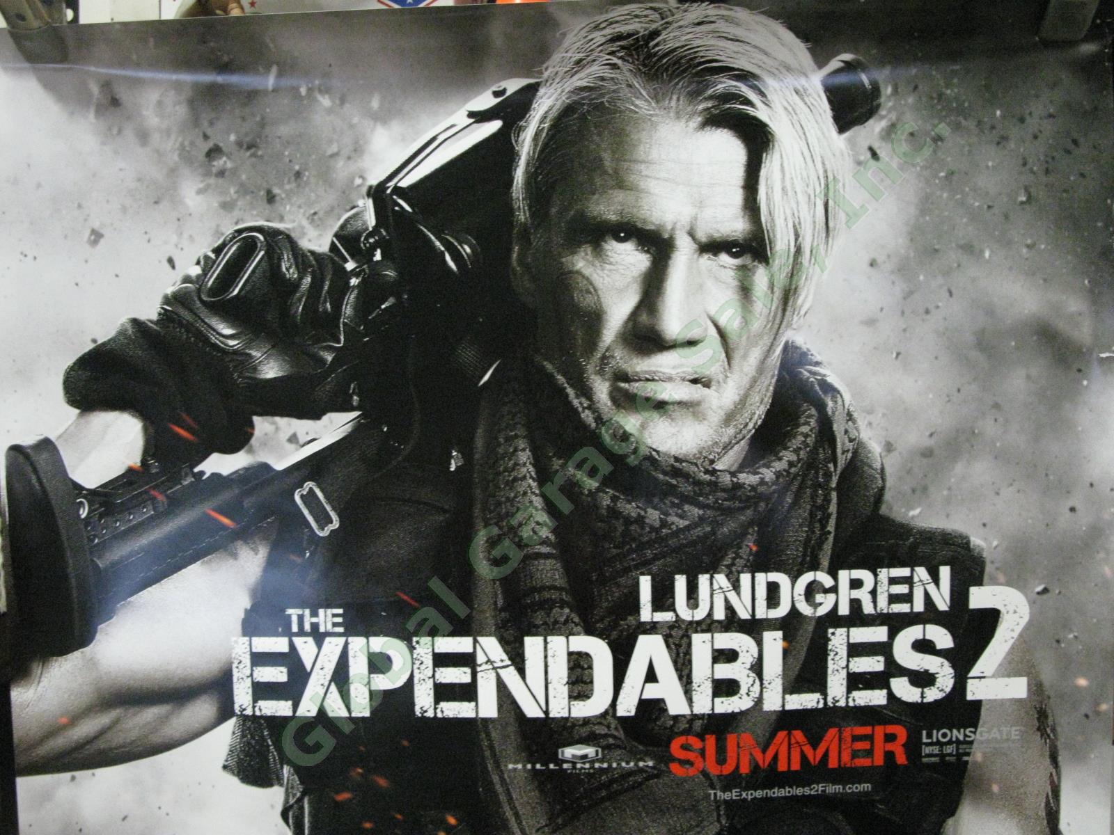 Expendables 2 Dolph Lundgren Gunner Original Movie Theater Lobby Display Poster 1