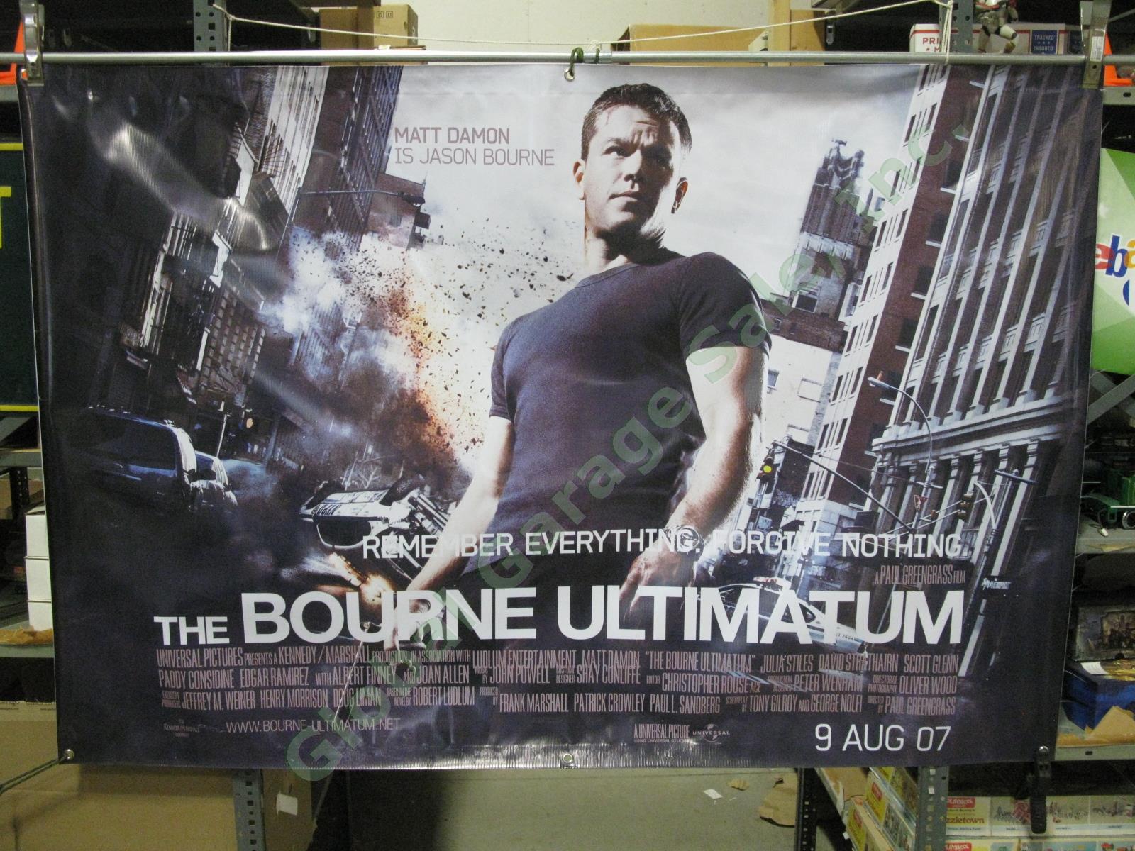 HUGE Jason Bourne Ultimatum Original Movie Theater Lobby Vinyl Banner Matt Damon