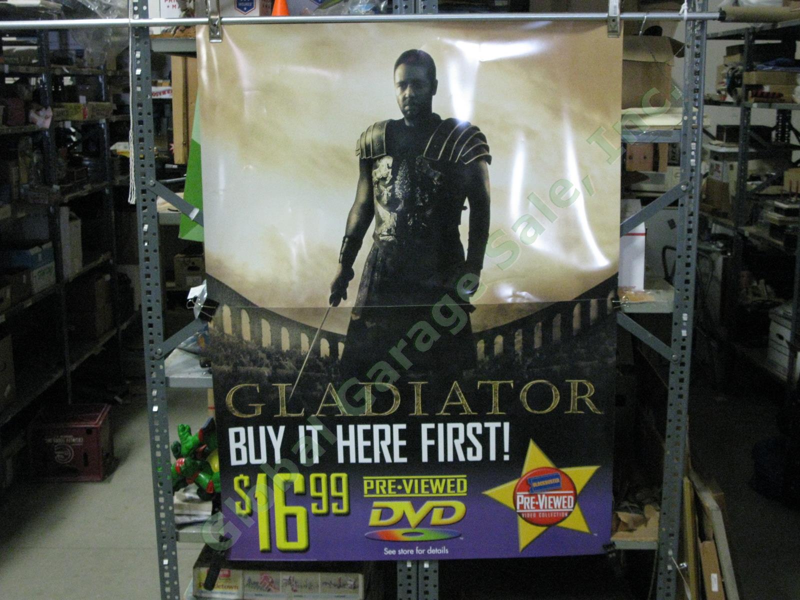 GLADIATOR Original Blockbuster Movie Store 2-Piece Display Poster Maximus Crowe