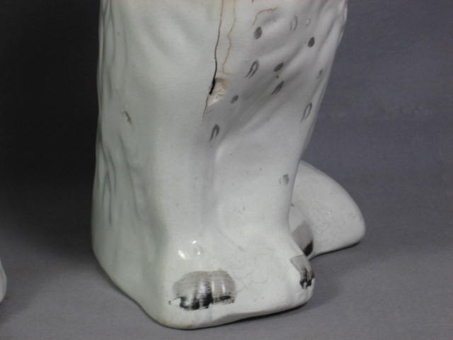 2 Antique Vintage 1920s Porcelain Dog Figurines 9.5" NR 10