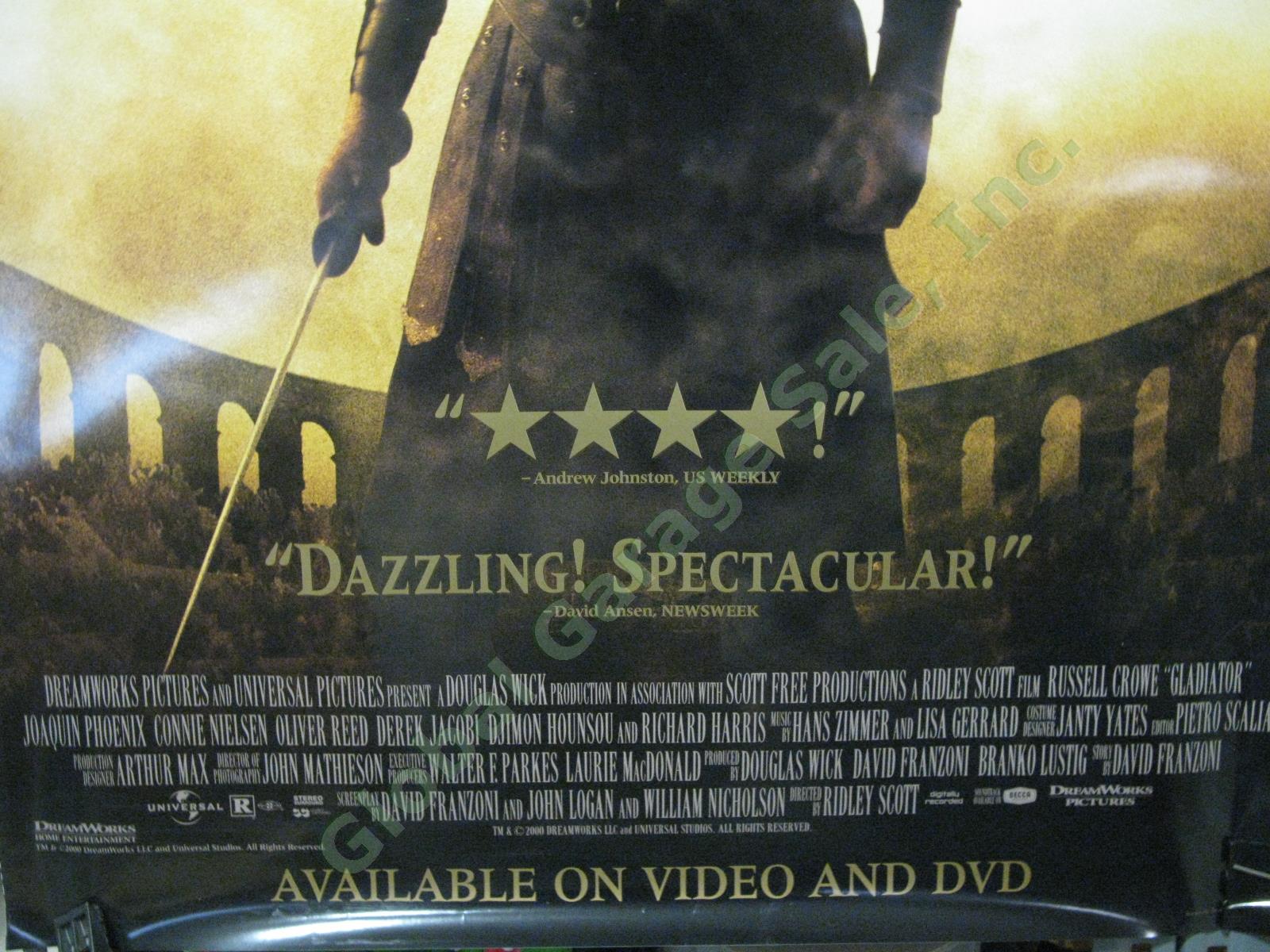 Gladiator Original Store Display DVD Movie Promo Poster Russell Crowe Maximus 2