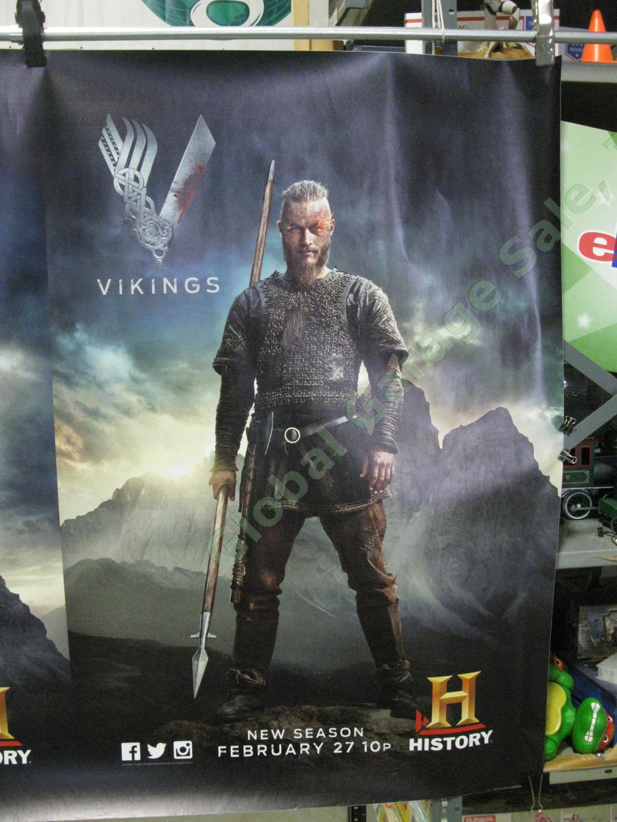 Vikings A&E Original TV Show Store Window Display Sticker Banner Bjorn Lagertha 2