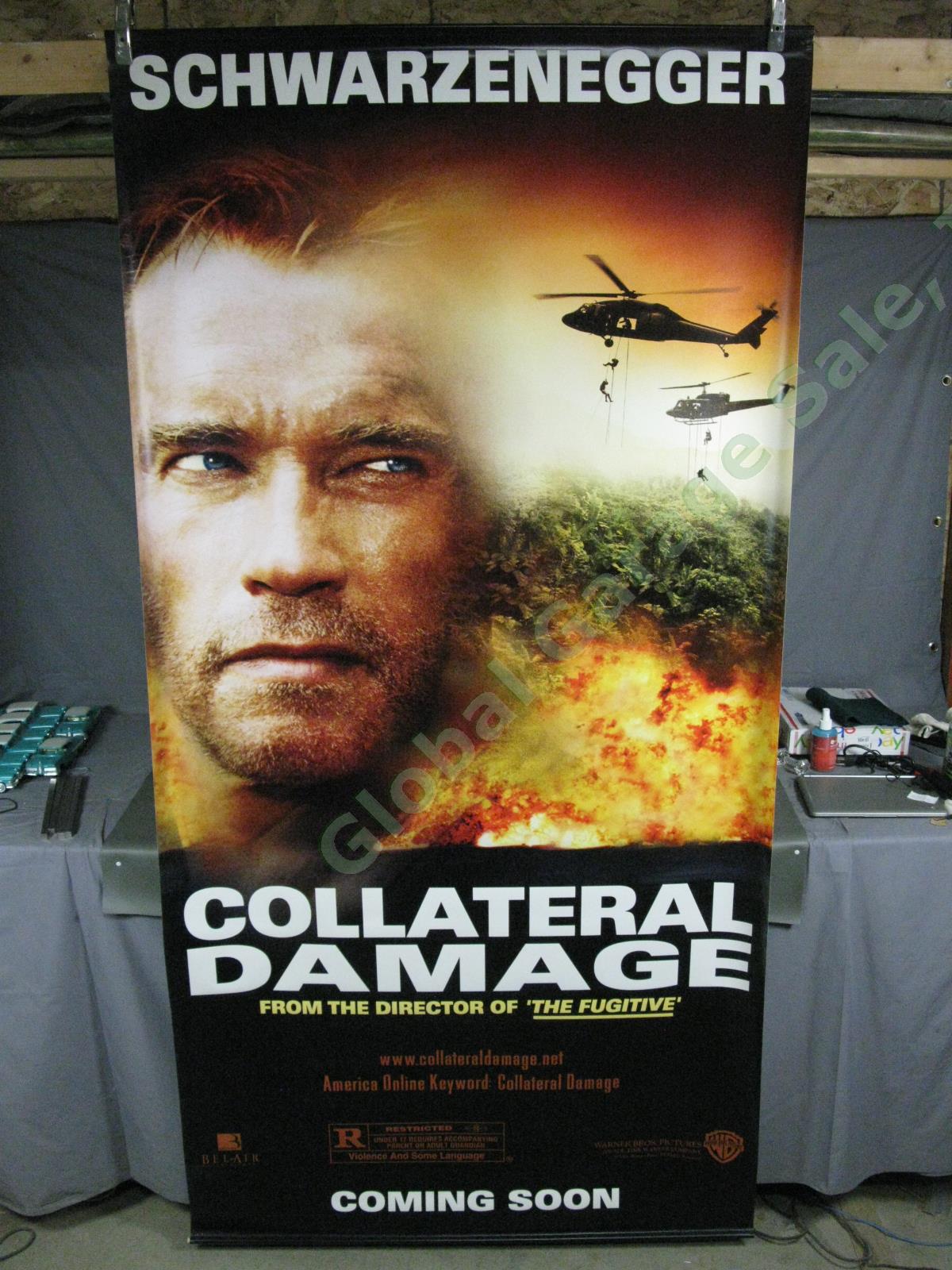 HUGE Collateral Damage Original Movie Theater Lobby Vinyl Banner Schwarzenegger