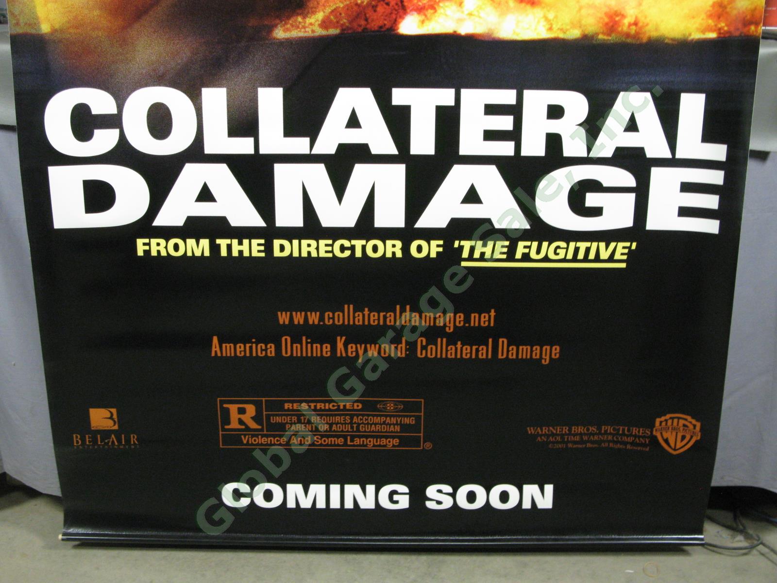 HUGE Collateral Damage Original Movie Theater Lobby Vinyl Banner Schwarzenegger 2