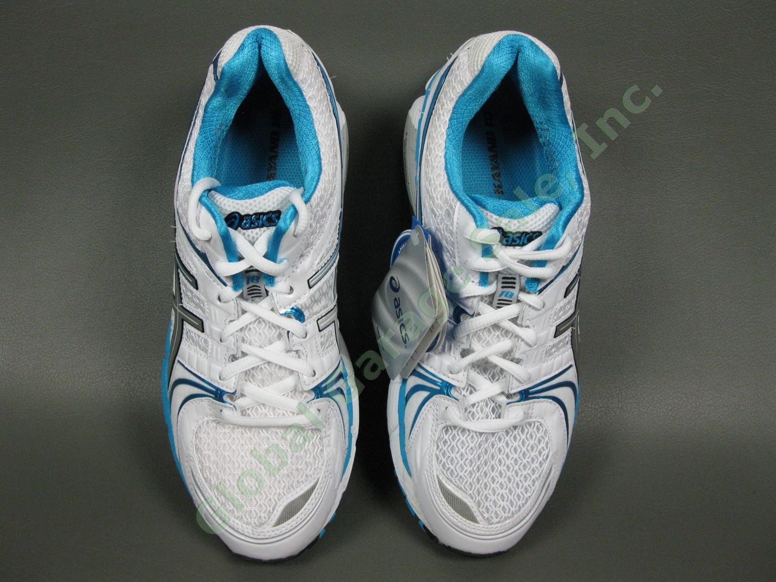 NEW Asics Gel Kayano-18 Womens White/Blue Running Sneakers Pair Size US-8 Shoes 2