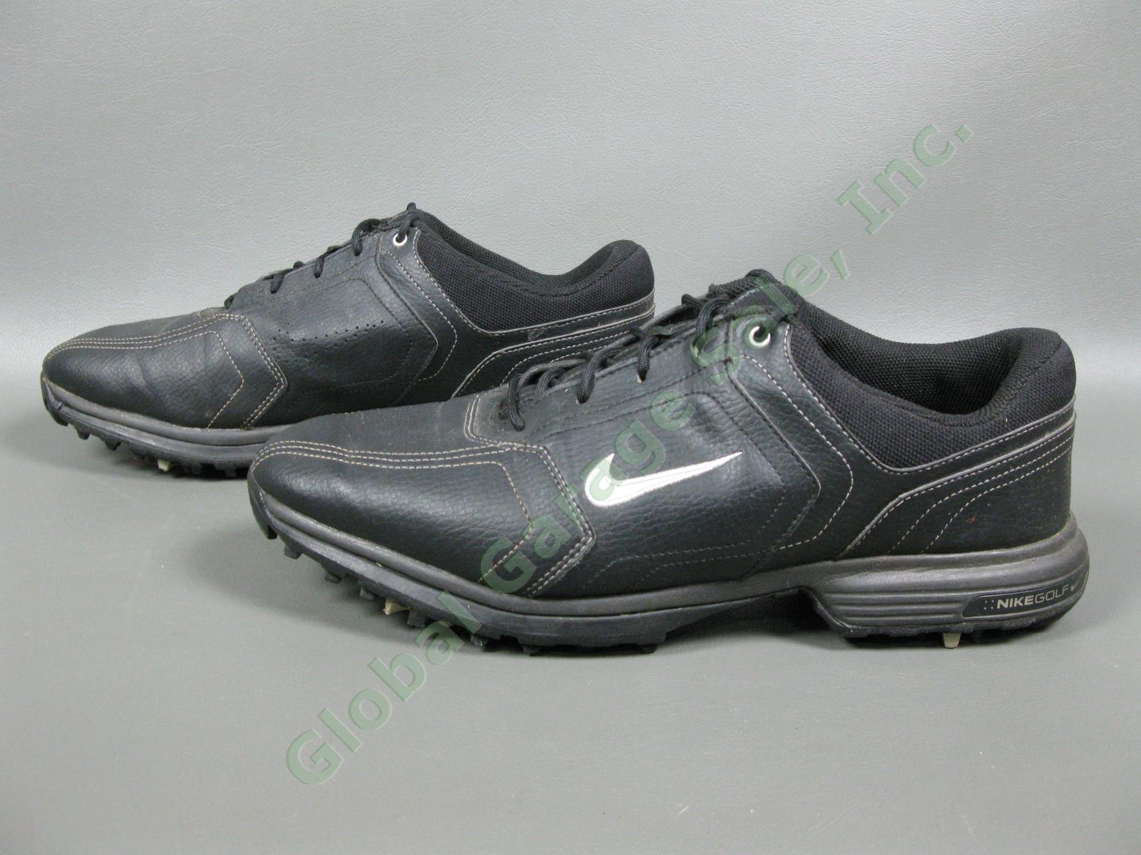 Nike Heritage Mens Leather Golf Shoe Pair Size 10 Black White Athletic Shoes 1
