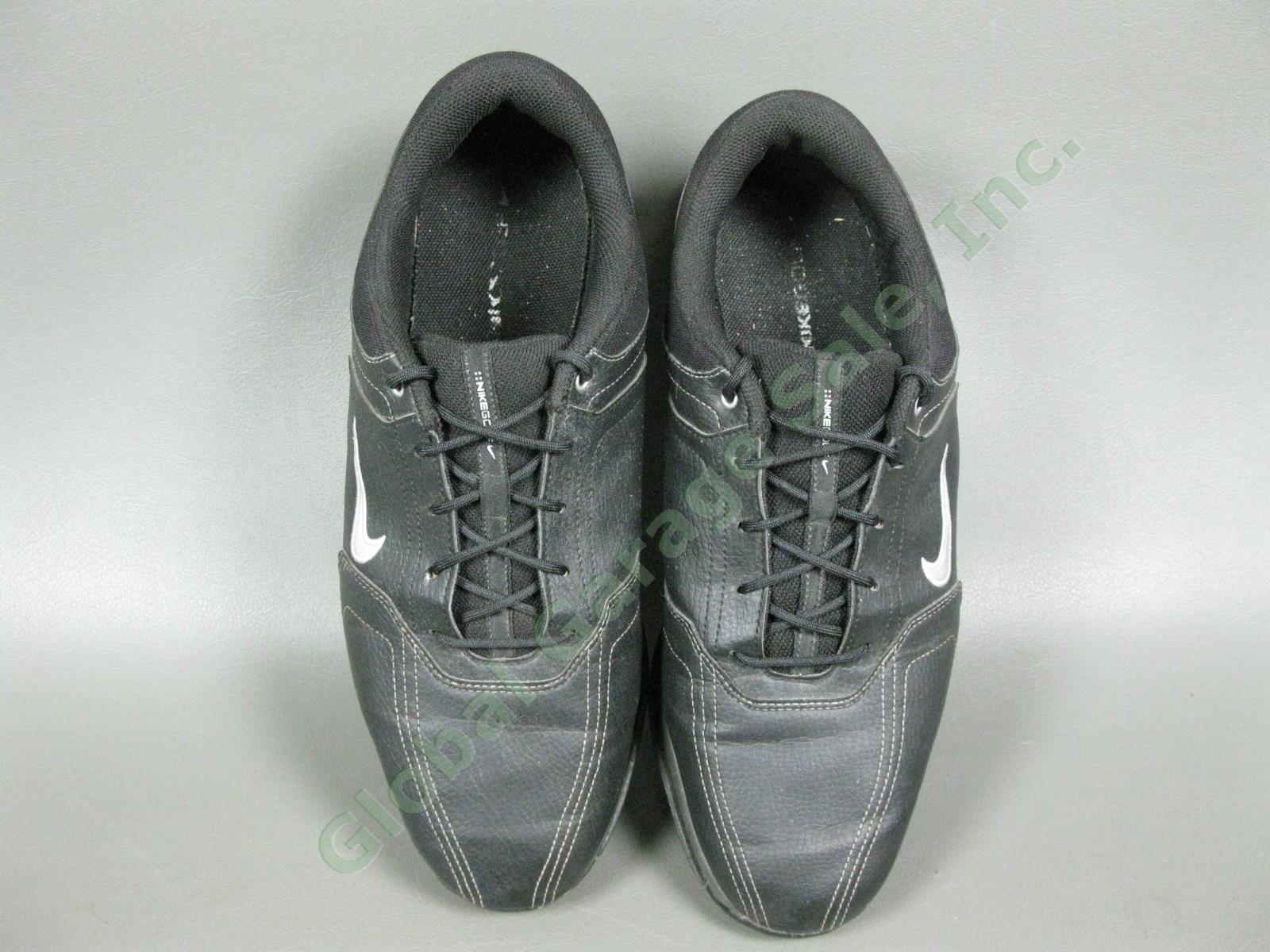 Nike Heritage Mens Leather Golf Shoe Pair Size 10 Black White Athletic Shoes 2