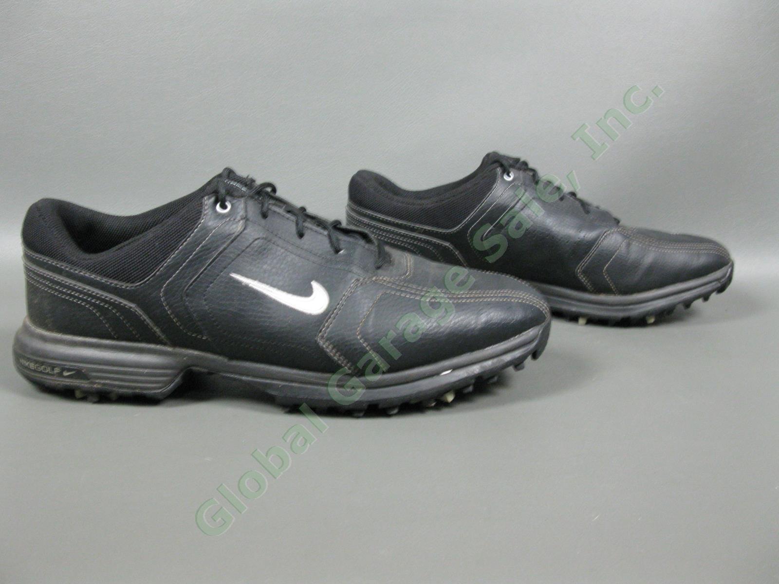Nike Heritage Mens Leather Golf Shoe Pair Size 10 Black White Athletic Shoes 3