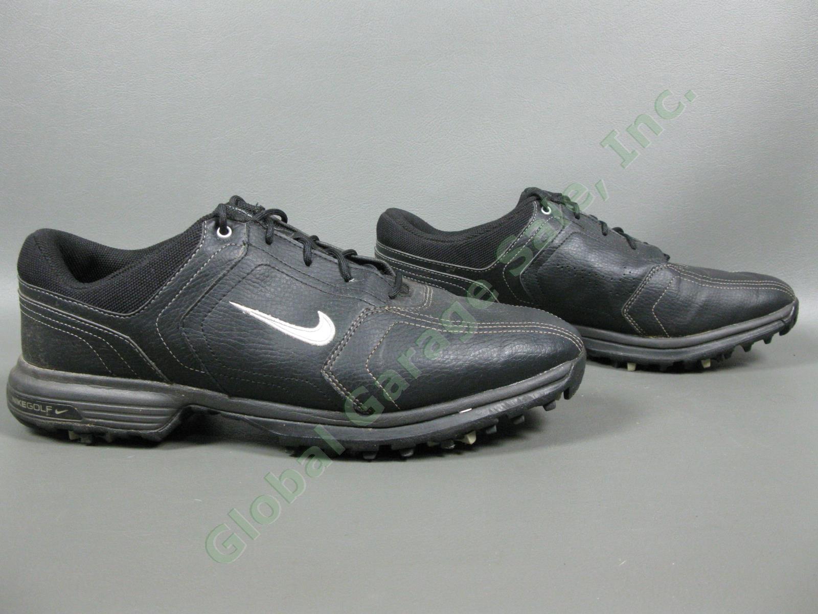 Nike Heritage Mens Leather Golf Shoe Pair Size 10 Black White Athletic Shoes 4