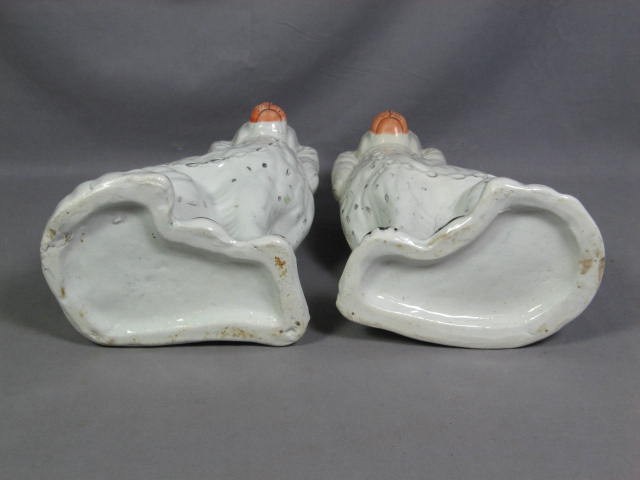 2 Antique Vintage 1920s Porcelain Dog Figurines 9.5" NR 13