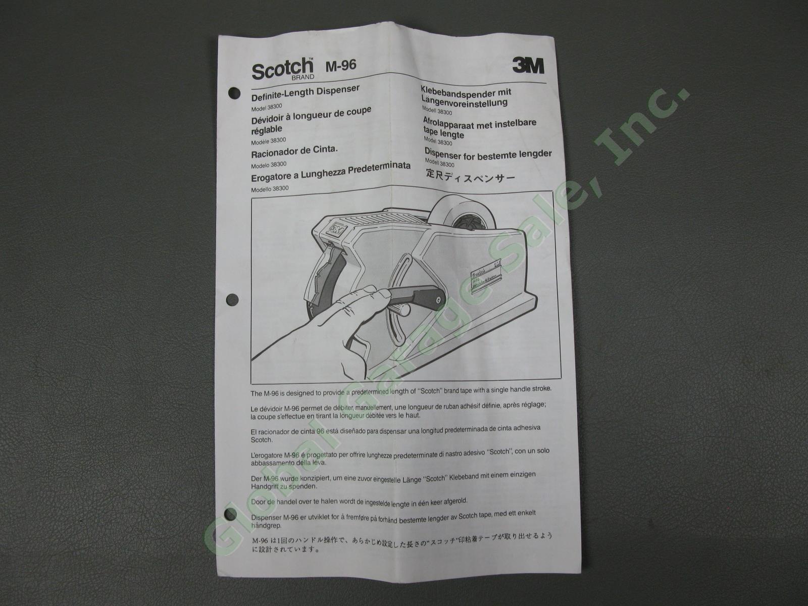 NEW 3M Scotch M-96 Definite-Length Tape Dispenser Office Assembly Model 38300 4