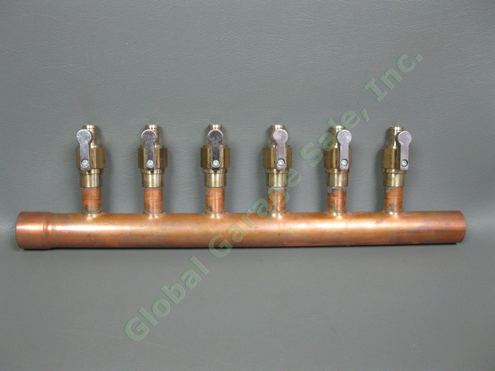 4 NEW 6-Port 1" Copper Plumbing Manifold 15 Sweat Pipe Brass Ball Valve NSF-61-G