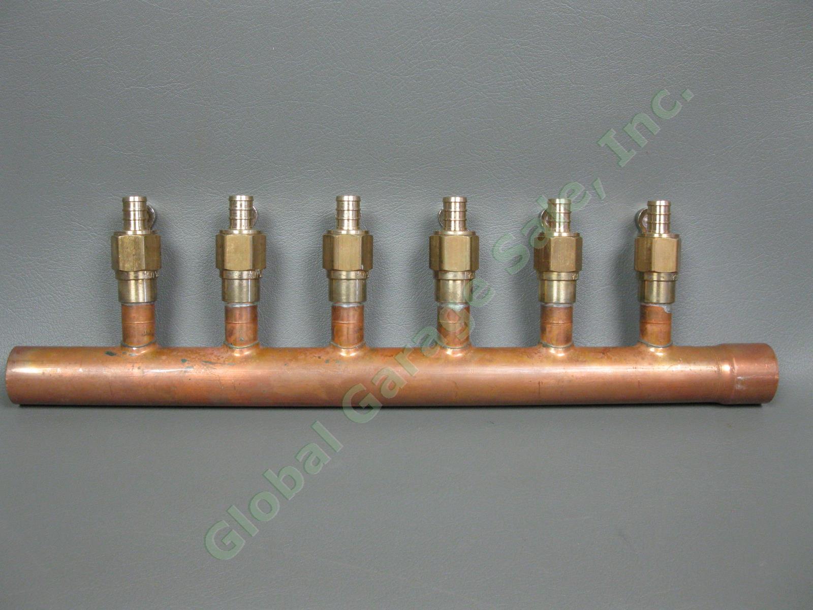 4 NEW 6-Port 1" Copper Plumbing Manifold 15 Sweat Pipe Brass Ball Valve NSF-61-G 1