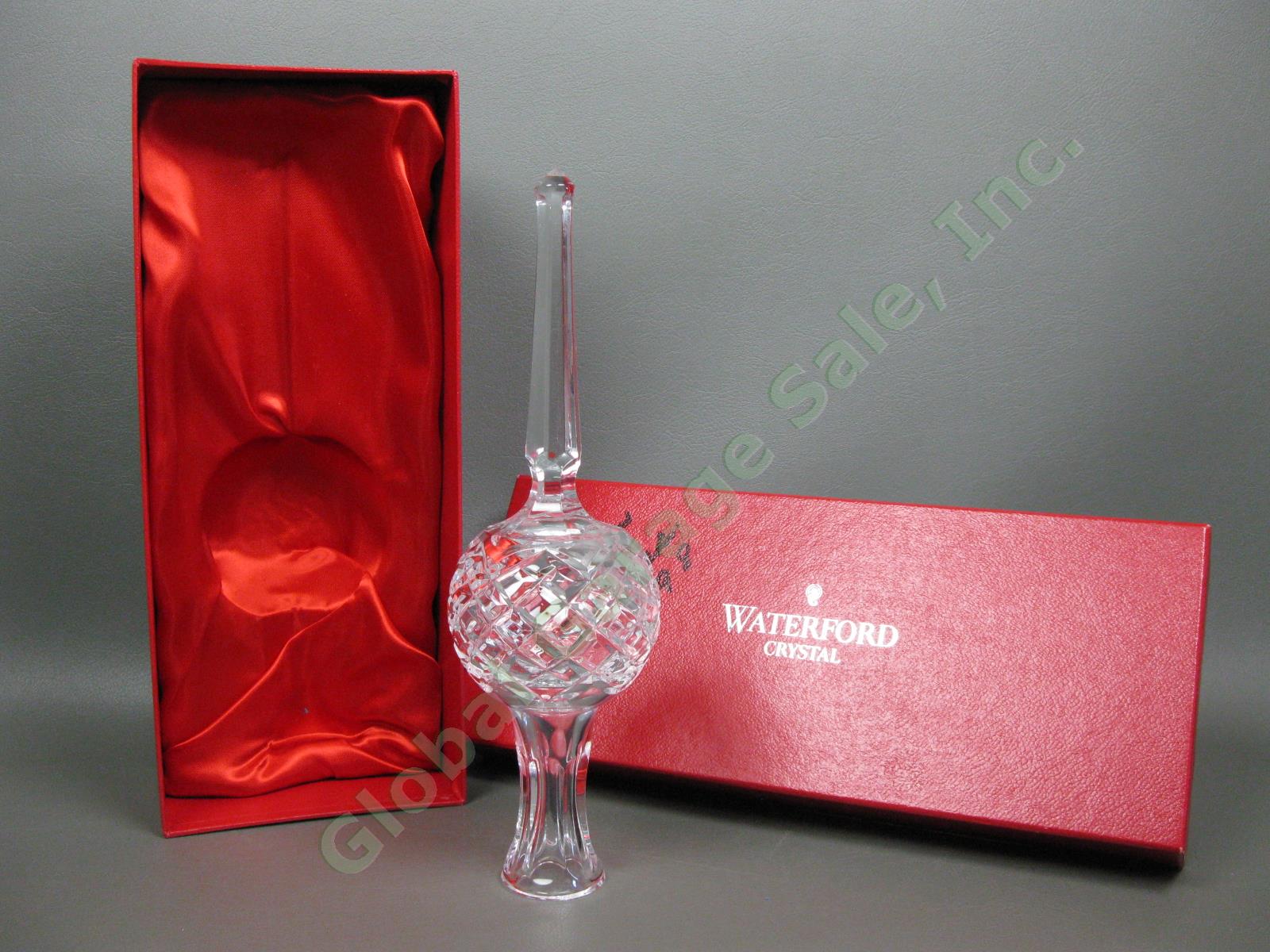 Waterford Crystal Christmas Tree Topper Decoration Tall 10.5" Glass Mint In Box