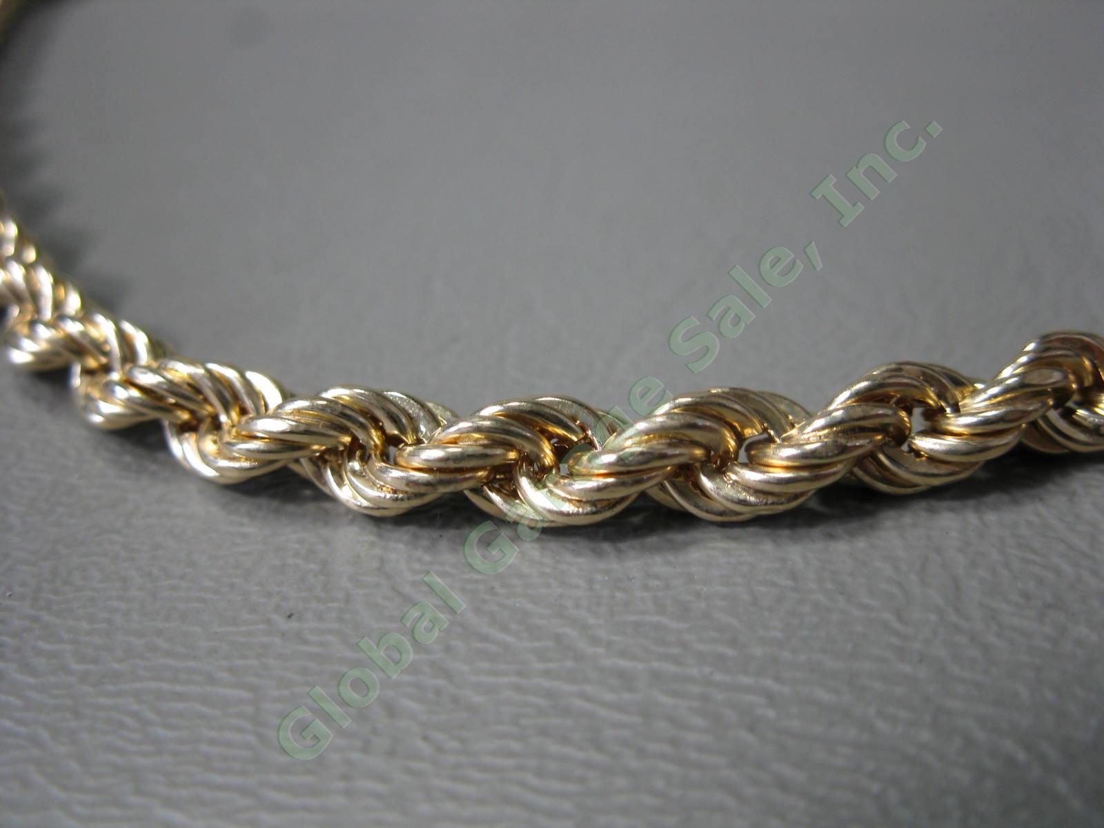 Vintage 10K Yellow Gold Braided 20" Twisted Hollow Rope Link Necklace 9.7 Grams 1