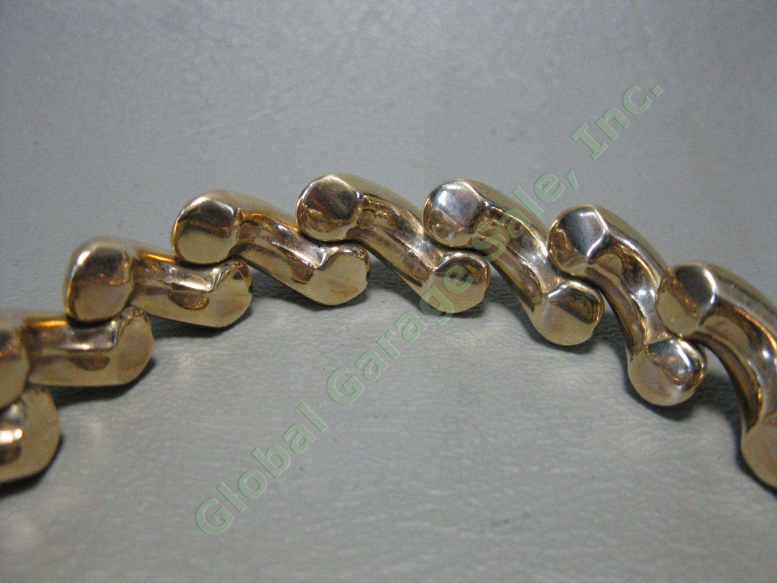 Vintage Heavy Aurafin Italy 14k Yellow Gold Link 7" Twist Rope Bracelet 29 Grams 2
