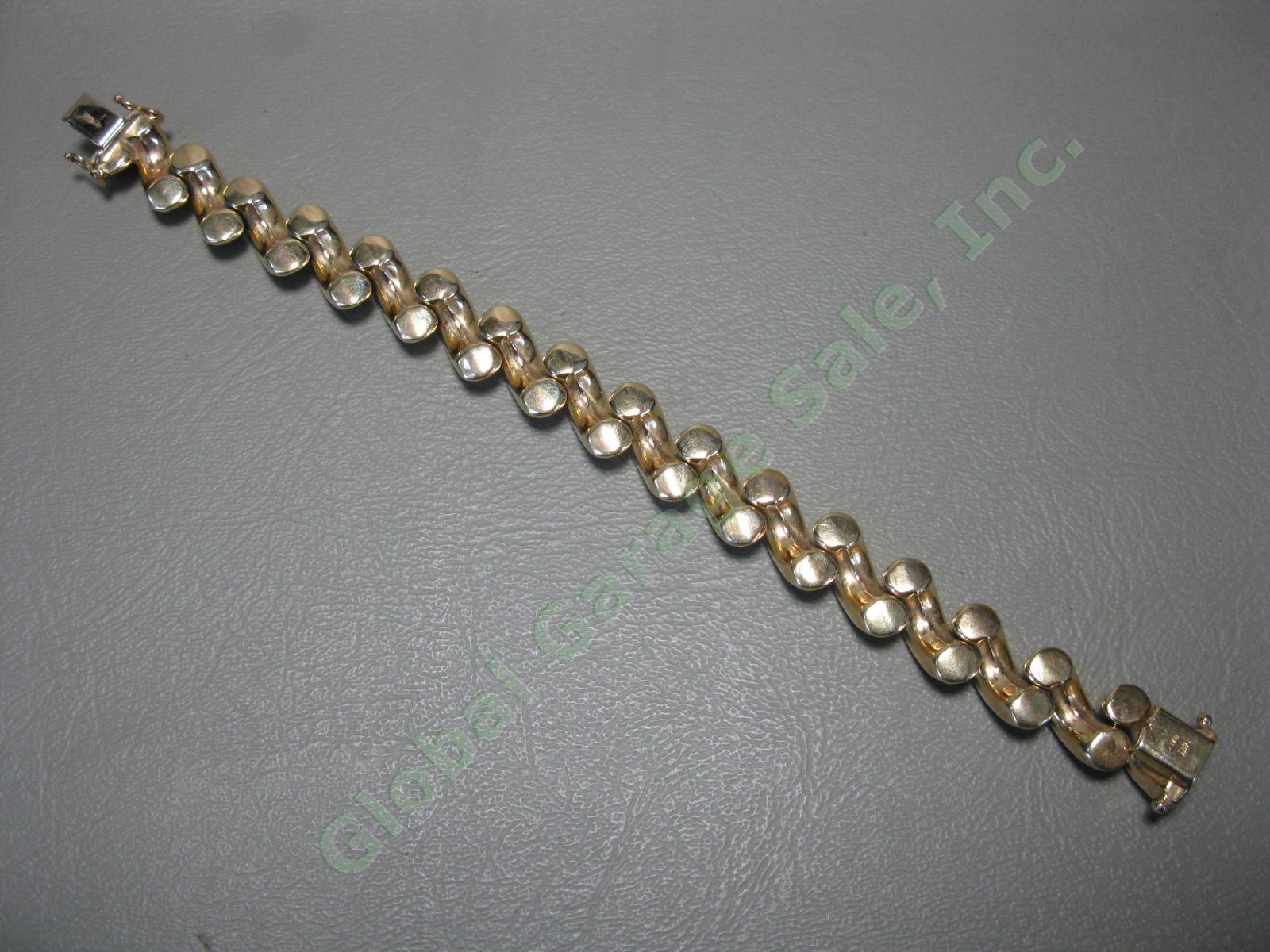 Vintage Heavy Aurafin Italy 14k Yellow Gold Link 7" Twist Rope Bracelet 29 Grams 6