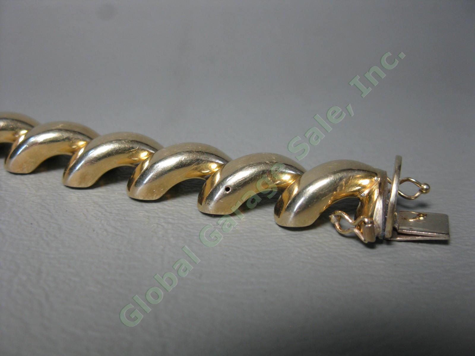 Vintage Heavy Aurafin Italy 14k Yellow Gold Link 7" Twist Rope Bracelet 29 Grams 7