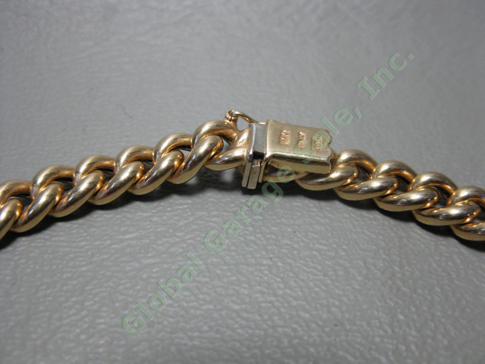Heavy Vior 14k Solid Yellow Gold Link Chain 17" Necklace Choker 34 Grams Italy 2
