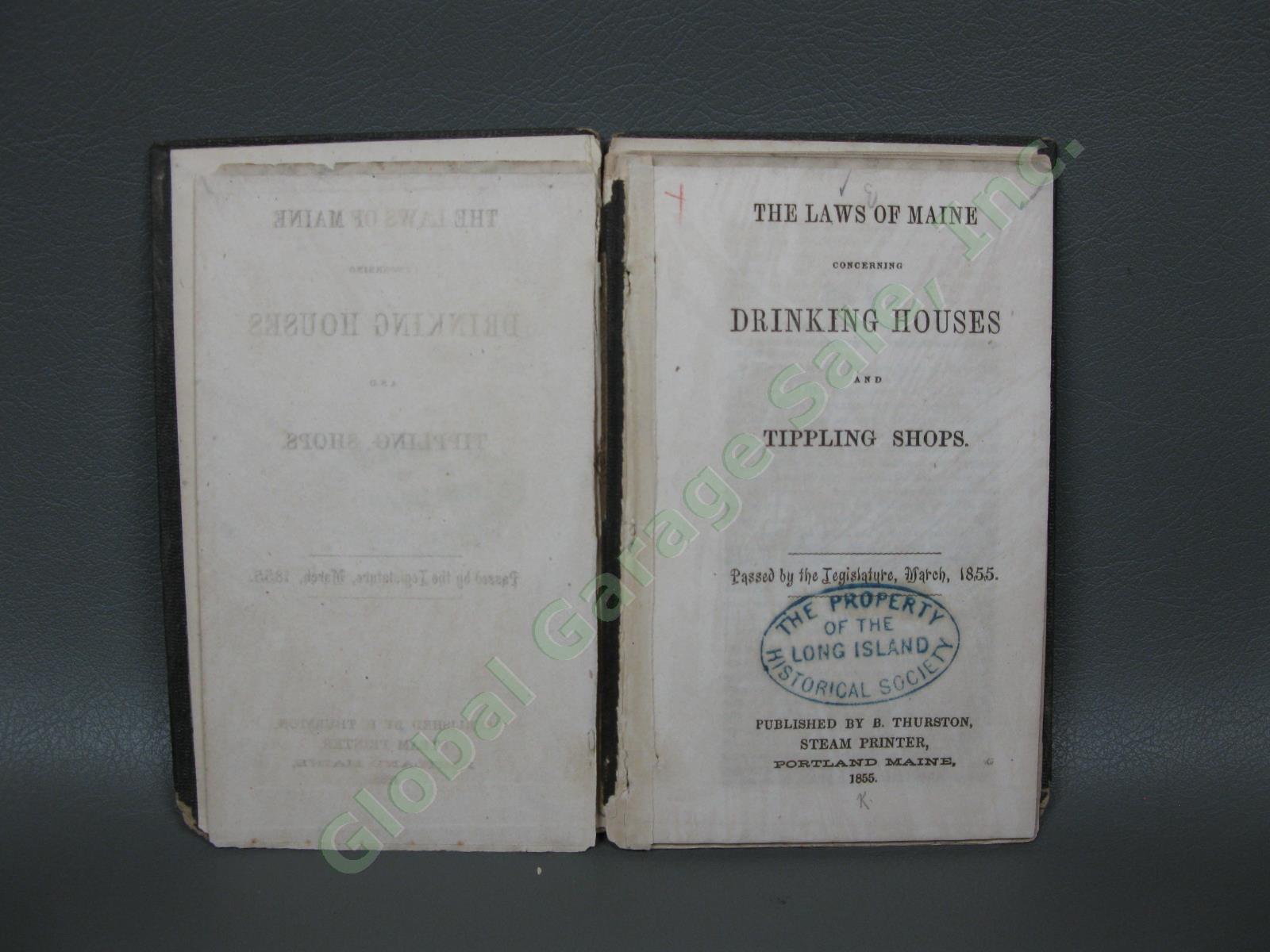 1855 Maine Law Drinking House Tippling Shop Alcohol Prohibition Steam Print Book