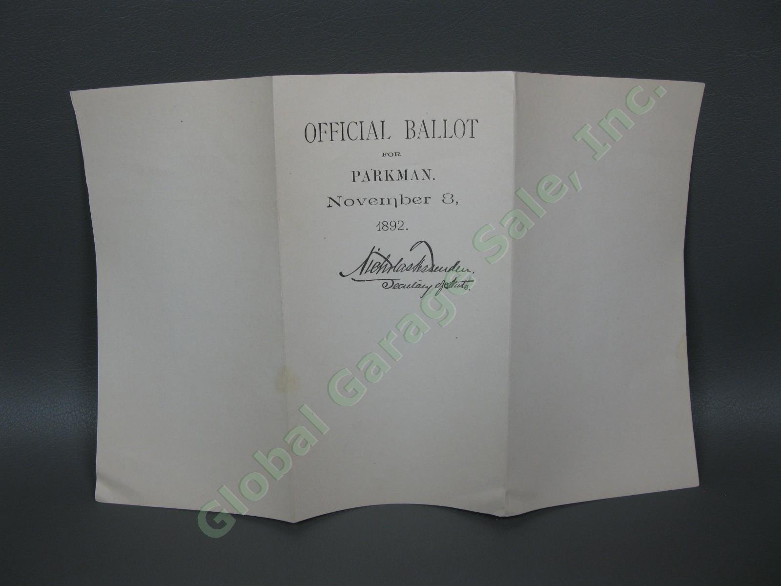 1892 Maine Vote Ballot Grover Cleveland Benjamin Harrison Presidential Election 3