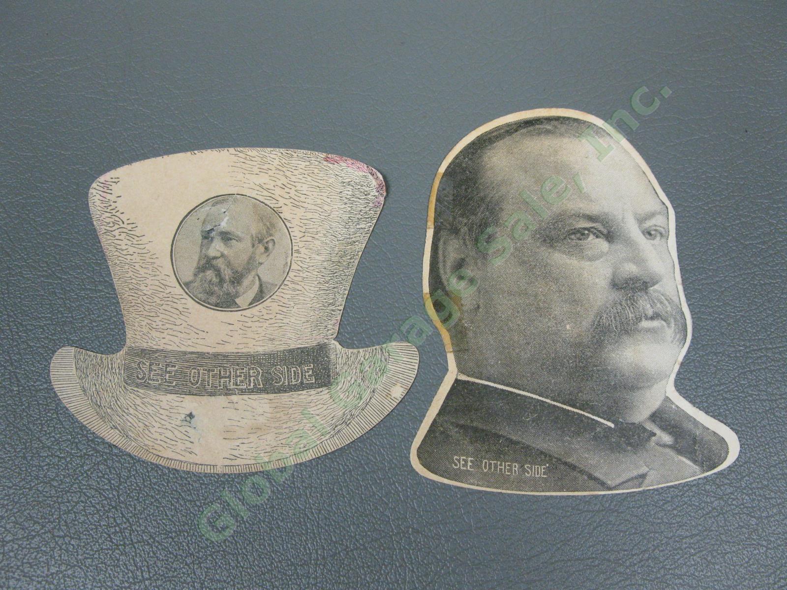 1892 Presidential Ad Slip Cutout Set Grover Cleveland Harrison Demorest Magazine