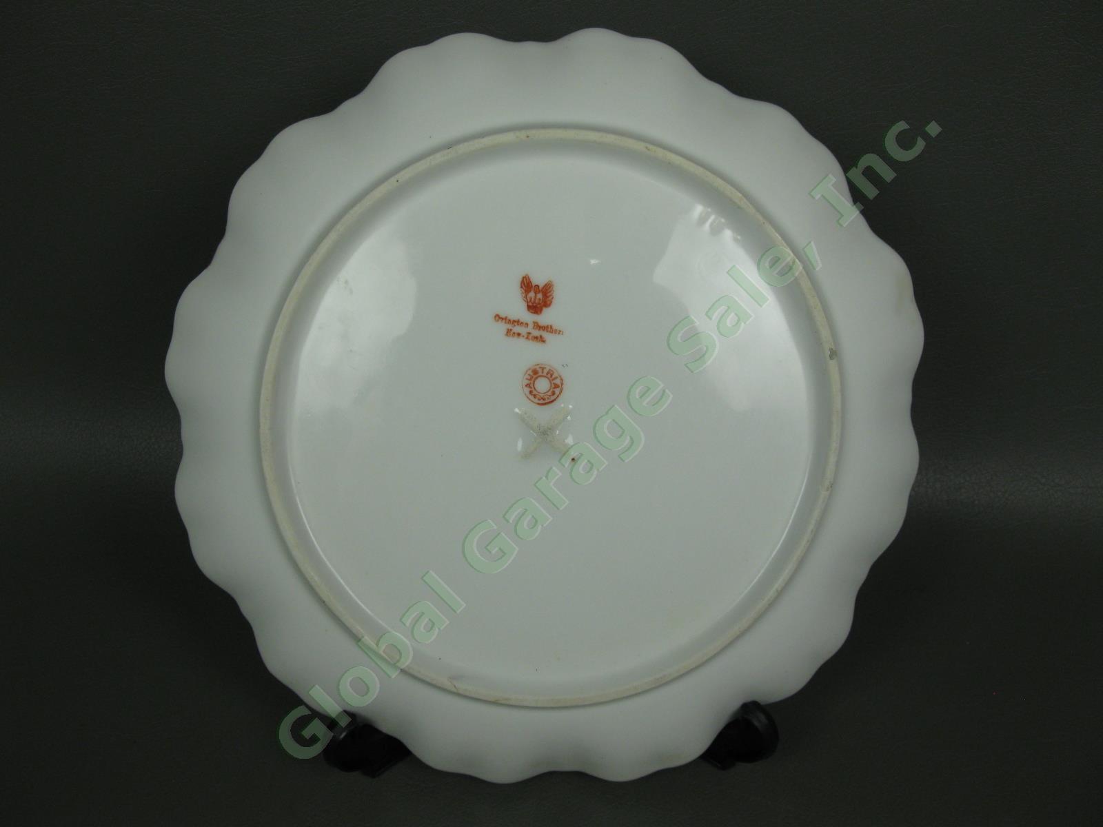 10 Antique 1800s CF Boseck Austria 9" Scalloped Dinner Salad Porcelain Plate Set 2