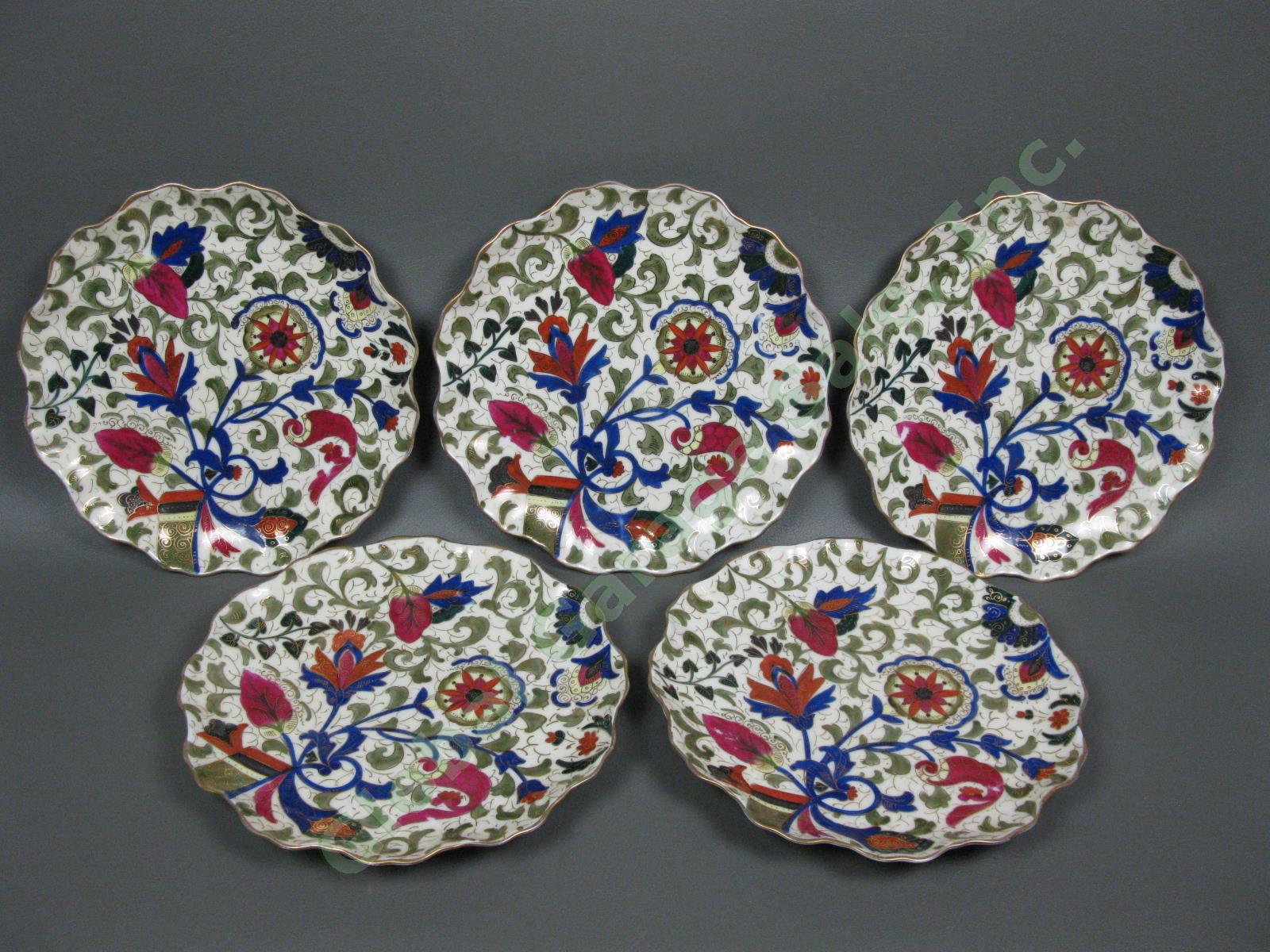 10 Antique 1800s CF Boseck Austria 9" Scalloped Dinner Salad Porcelain Plate Set 6