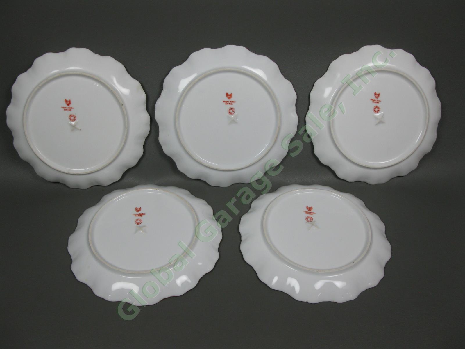 10 Antique 1800s CF Boseck Austria 9" Scalloped Dinner Salad Porcelain Plate Set 7