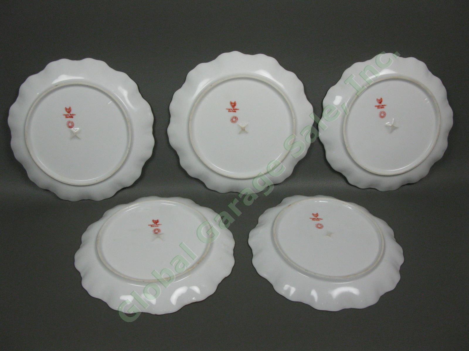 10 Antique 1800s CF Boseck Austria 9" Scalloped Dinner Salad Porcelain Plate Set 9