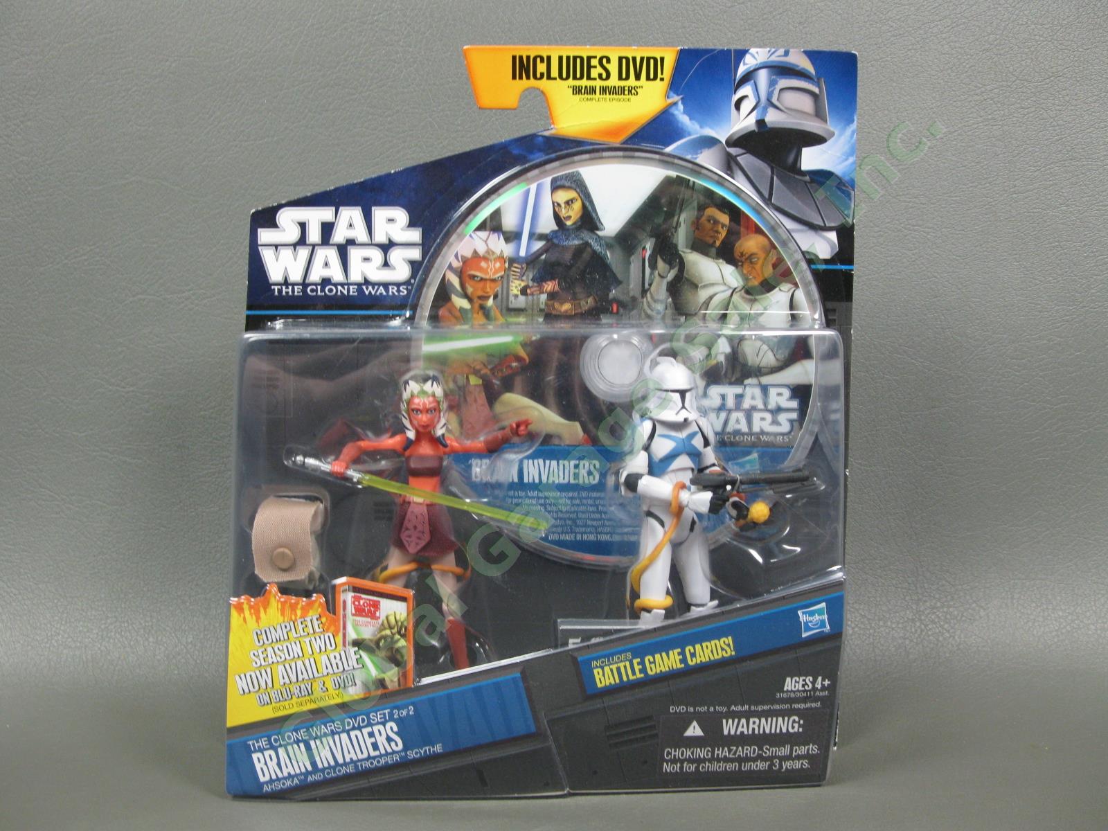Star Wars The Clone Wars Brain Invaders Action Figure DVD Set Ahsoka Tano Scythe