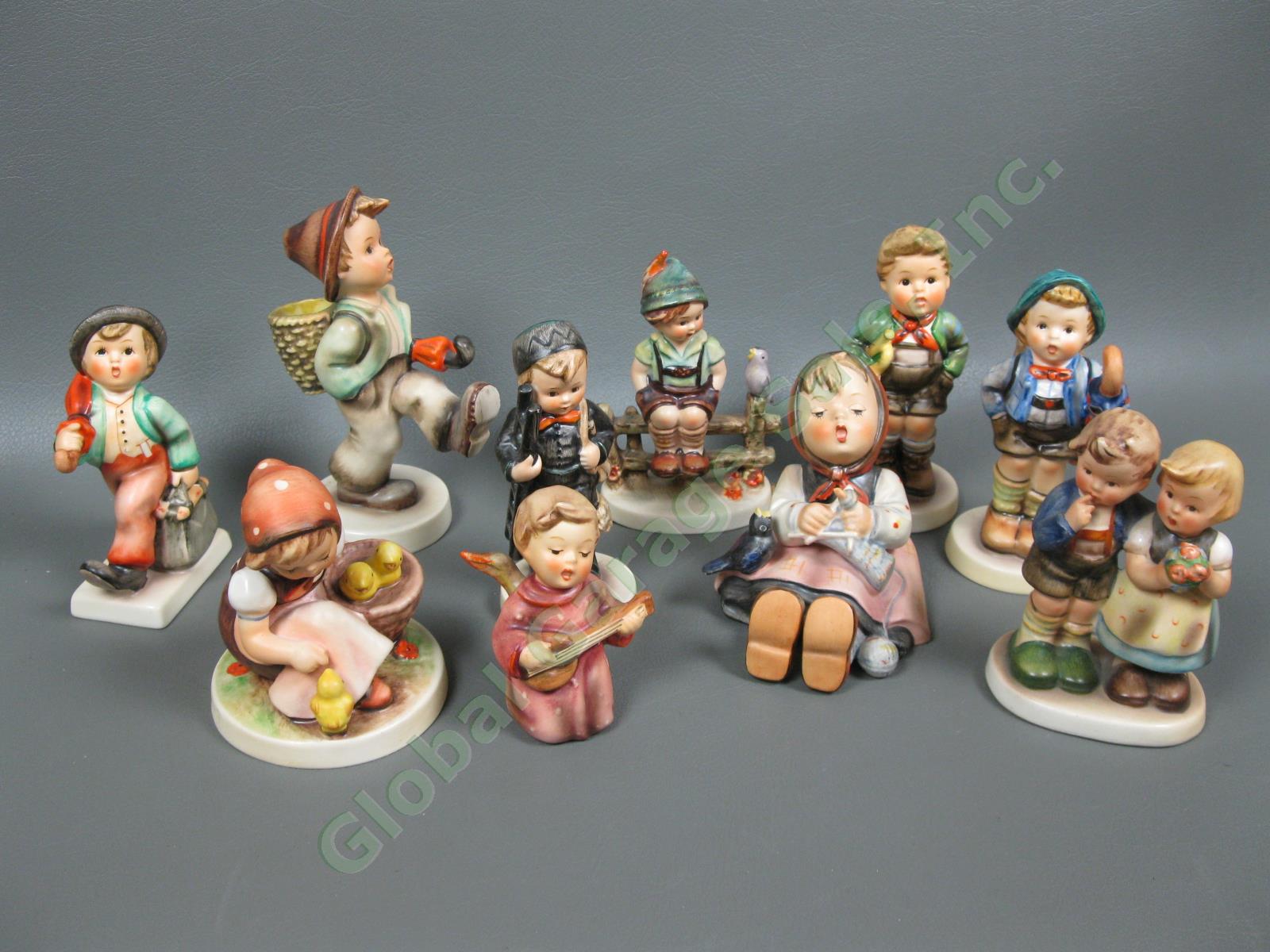 10 Vintage Goebel Hummel Porcelain Figurine Collection TMK2-TMK6 Germany Lot NR