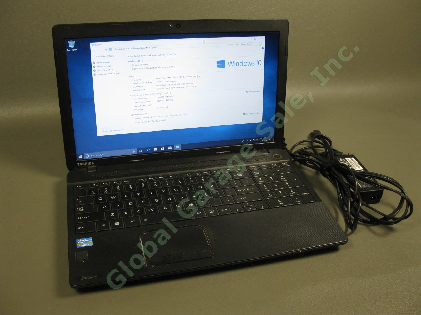 Toshiba Satellite C50-A Laptop Computer Windows 10 Wifi 4GB RAM 80GB 2.40 GHz